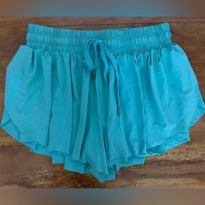 teal butterfly shorts